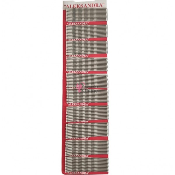 Agrafe pentru par AMT025BB Argintii, 100 bucati Aleksandra de 5,7 cm